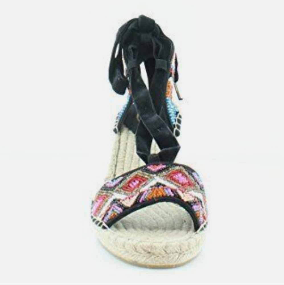 Ash Paola Fabric Open Toe Platform Sandals Black -6 - Picture 4 of 8